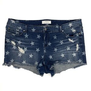 Torrid STAR Print Jean Denim Shorts size 22